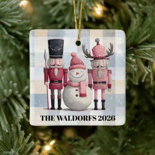 Moderne Weihnachtsbaum-Verzierungen Nussknacker &  Keramikornament