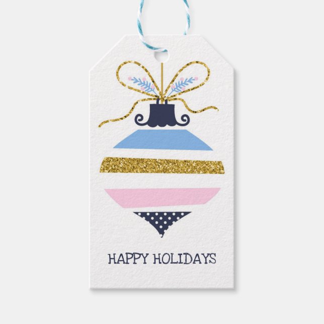 Moderne Weihnachtsbaumdekoration Geschenkanhänger (Vorderseite)
