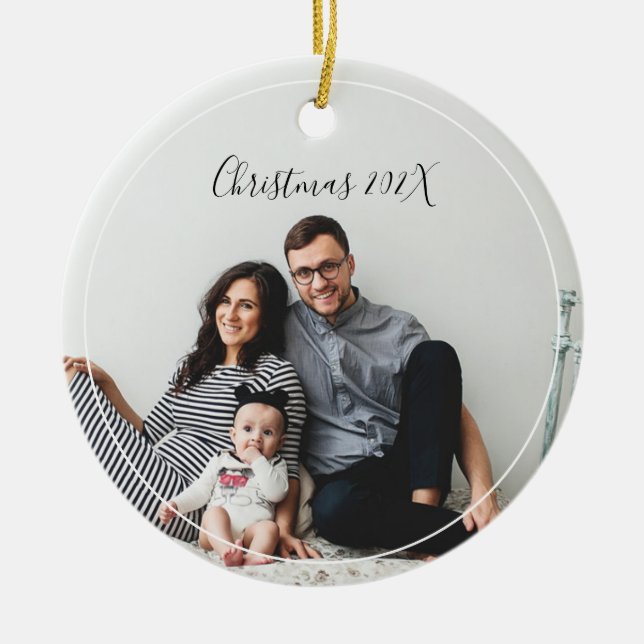 Moderne Weihnachtsbaumdekoration im Foto Keramik Keramik Ornament (Vorne)