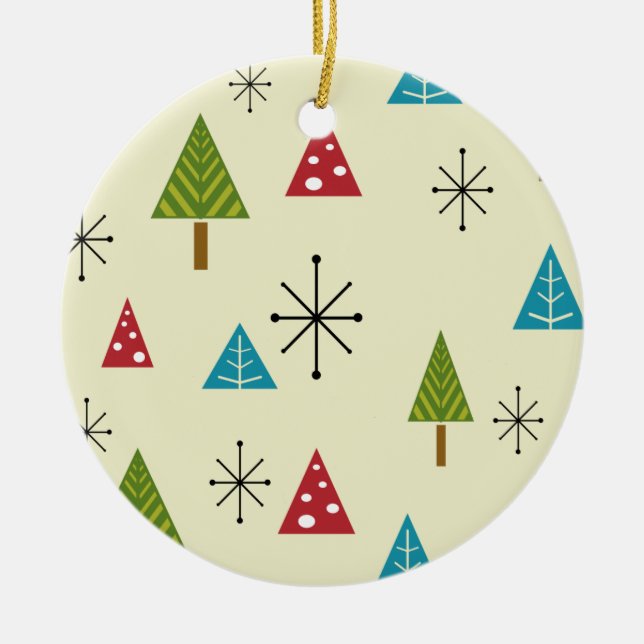Moderne Weihnachtsbäume aus dem Mittelalter Keramik Ornament (Vorne)