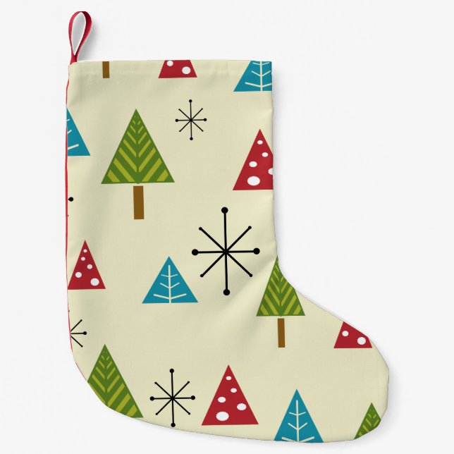 Moderne Weihnachtsbäume aus dem Mittelalter Kleiner Weihnachtsstrumpf (Vorderseite)