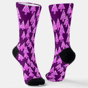 Moderne Weihnachtsbäume der Blume, Amethyst Lila Socken