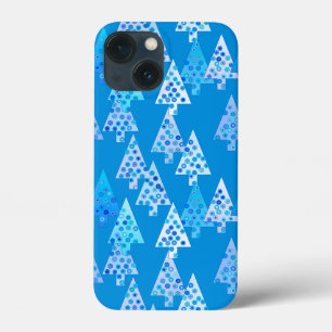 Moderne Weihnachtsbäume der Blume, Cerulean Blue Case-Mate iPhone Hülle