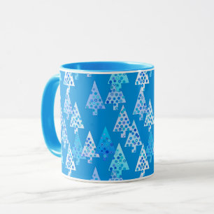 Moderne Weihnachtsbäume der Blume, Cerulean Blue Tasse