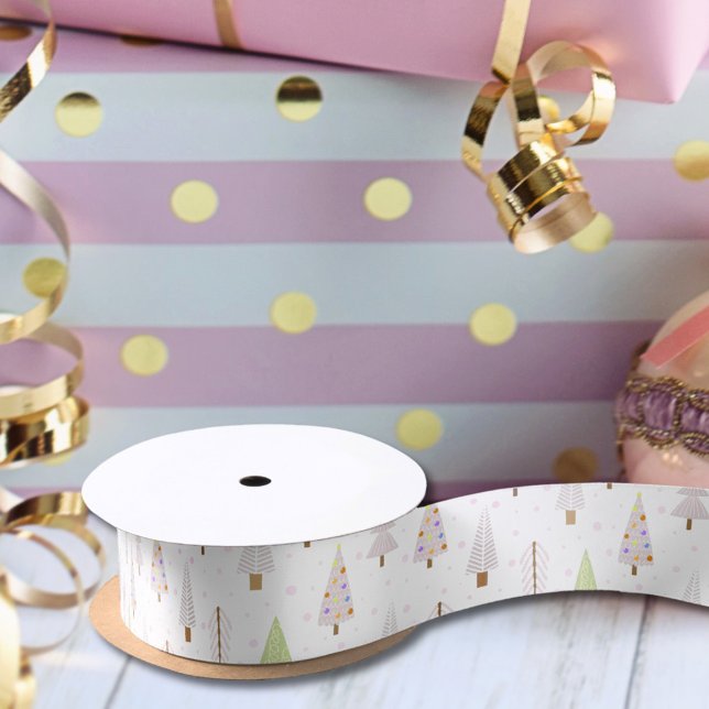 Moderne Weihnachtsbäume Dusty Rose Pink Satinband (Von Creator hochgeladen)