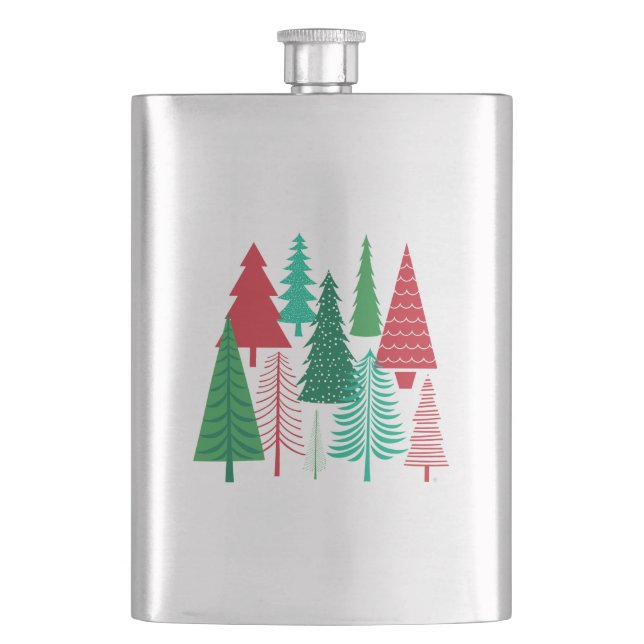 moderne Weihnachtsbäume Flachmann (Vorderseite)