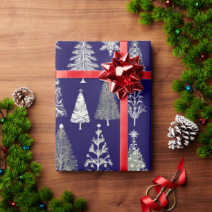 Moderne Weihnachtsbäume Geschenkpapier
