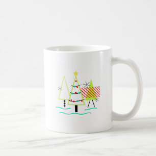 Moderne Weihnachtsbäume im Mittelalter Kaffeetasse