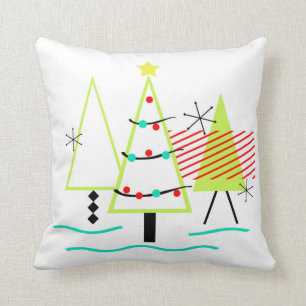 Moderne Weihnachtsbäume im Mittelalter Kissen