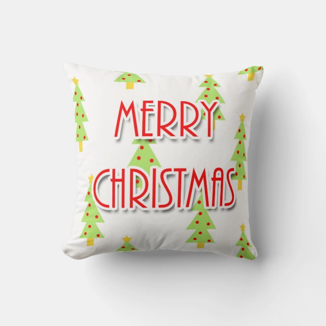 Moderne Weihnachtsbäume im Mittelalter Kissen (Vorderseite)