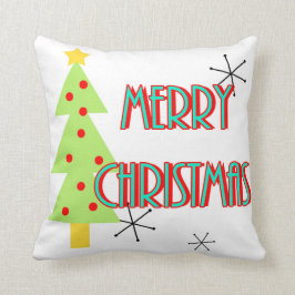 Moderne Weihnachtsbäume im Mittelalter Retro Kissen