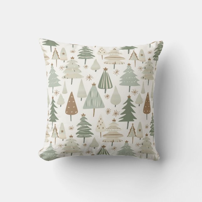 Moderne Weihnachtsbäume Kissen (Vorderseite)