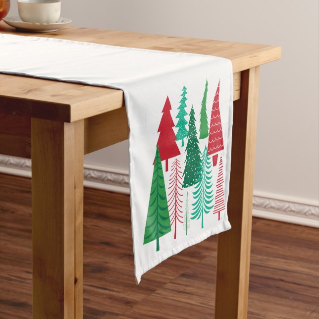 moderne Weihnachtsbäume Kurzer Tischläufer (Beispiel)