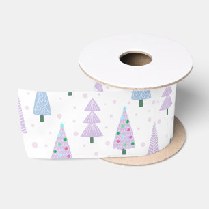 Moderne Weihnachtsbäume Lavender Blue White Satinband