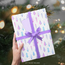 Moderne Weihnachtsbäume Lila rosa blaues Muster