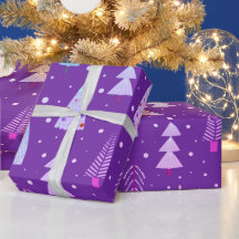Moderne Weihnachtsbäume Lila rosa blaues Muster