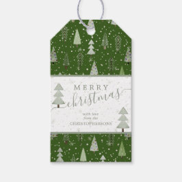 Moderne Weihnachtsbäume MERRY CHRISTMAS Skript Geschenkanhänger