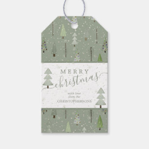 Moderne Weihnachtsbäume MERRY CHRISTMAS Skript Geschenkanhänger