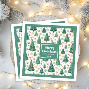 Moderne Weihnachtsbäume Minimalistische Papiertüch Serviette