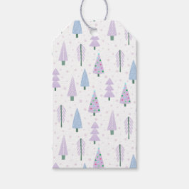 Moderne Weihnachtsbäume Muster Lavender Geschenkanhänger