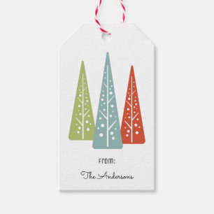 Moderne Weihnachtsbäume Personalisiert Geschenkanhänger