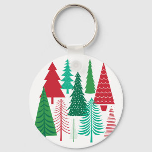moderne Weihnachtsbäume Schlüsselanhänger