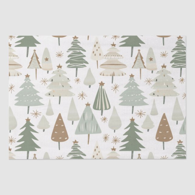 Moderne Weihnachtsbäume Seidenpapier (Vorderseite)