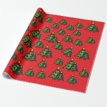Moderne Weihnachtsbäume wackeln rotes Papier