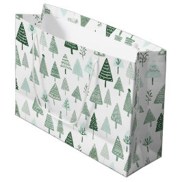 Moderne Weihnachtsbäume weiß und grün Große Geschenktüte