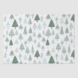 Moderne Weihnachtsbäume weiß und grün Seidenpapier