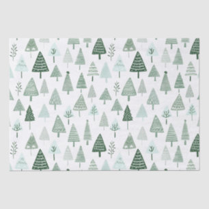 Moderne Weihnachtsbäume weiß und grün Seidenpapier