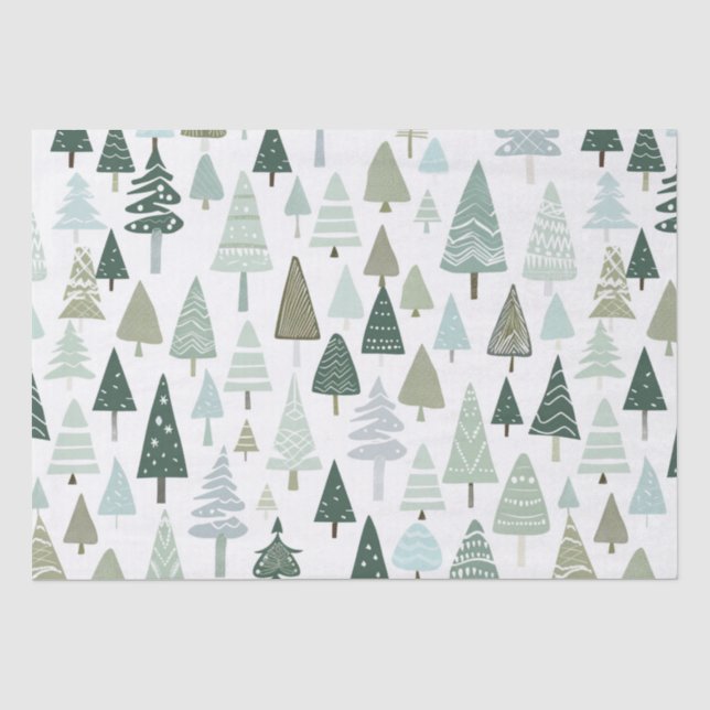 Moderne Weihnachtsbaumen elegant Seidenpapier (Vorderseite)