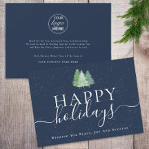 Moderne Weihnachtsbaumen Logo Navy Blue Business