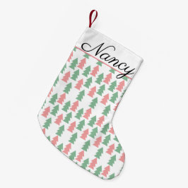 Moderne Weihnachtsbaumen Rosa Grüne Weihnachtsbaum Kleiner Weihnachtsstrumpf