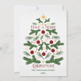 Moderne Weihnachtsbaumkarte Feiertagskarte