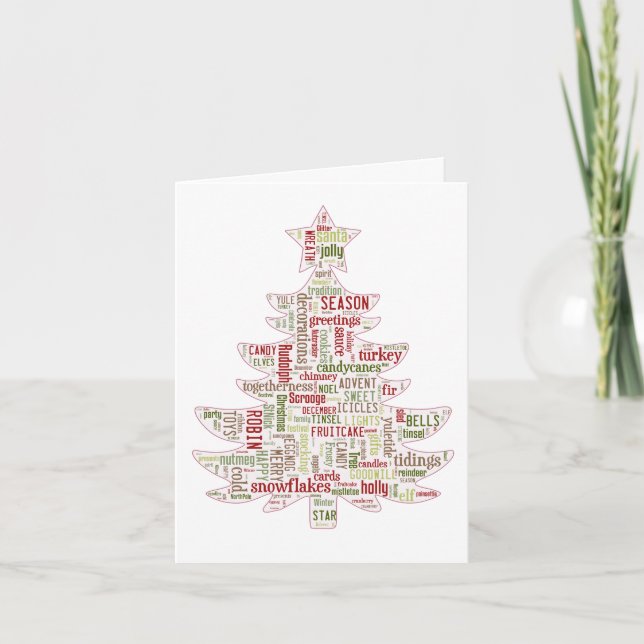 Moderne Weihnachtsbaumkarte Feiertagskarte (Vorderseite)