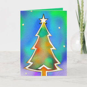 Moderne Weihnachtsbaumkarte Feiertagskarte