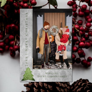 Moderne Weihnachtsbaumkarte   Grün Feiertagskarte