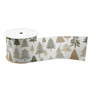 Moderne Weihnachtsbaummuster Satinband