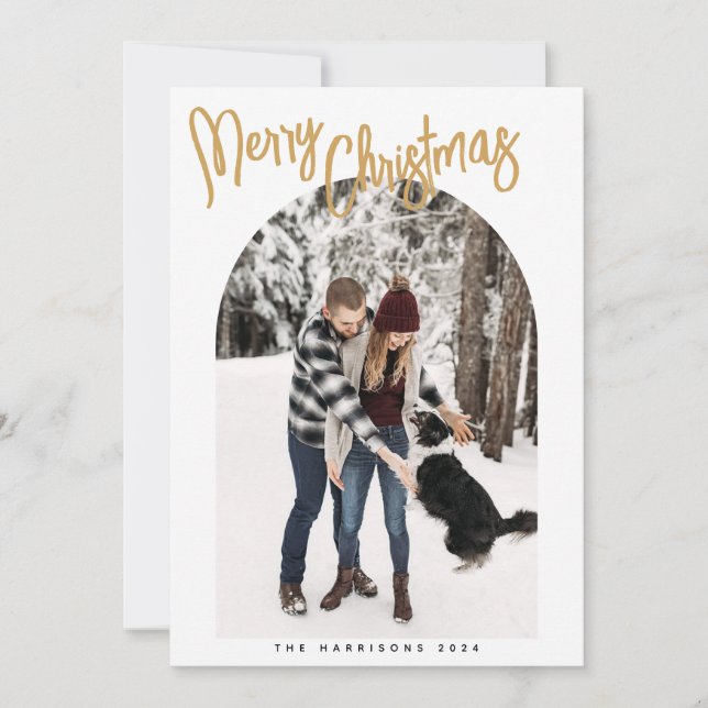 Moderne Weihnachtsbilderkarte Feiertagskarte (Vorderseite)