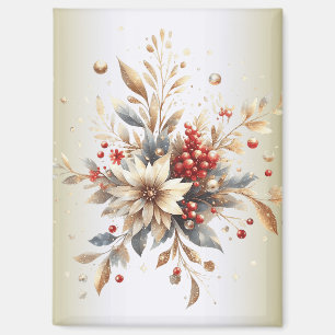 Moderne Weihnachtsblumen Magnet