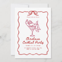 Moderne Weihnachtscocktailparty mit Santa, lustig