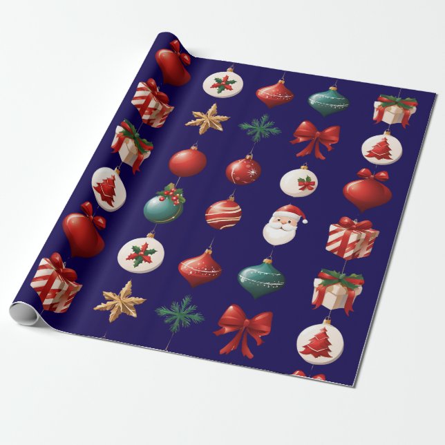 Moderne Weihnachtsdekorationen Geschenkpapier (Ungerollt)