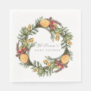 Moderne Weihnachtsdusche im Winter Serviette
