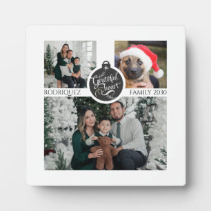 Moderne Weihnachtsfamilie 4 FotoCollage Fotoplatte