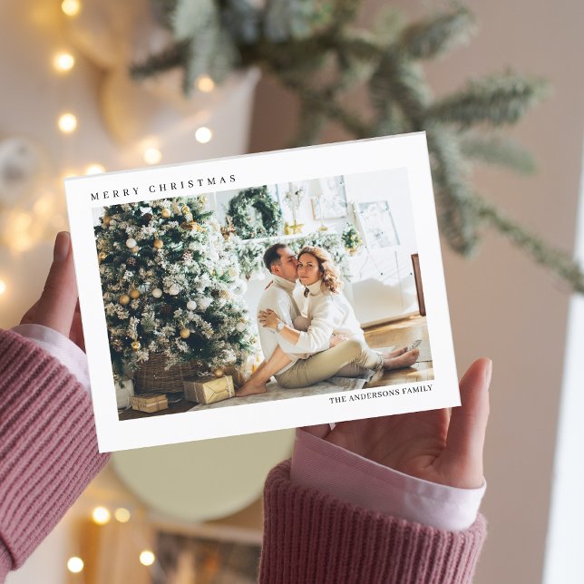 Moderne Weihnachtsfamilie Foto | Frohe Weihnachten Postkarte (Von Creator hochgeladen)