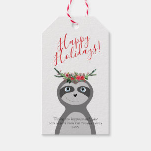 Moderne Weihnachtsfamilie Happy Holidays Geschenkanhänger