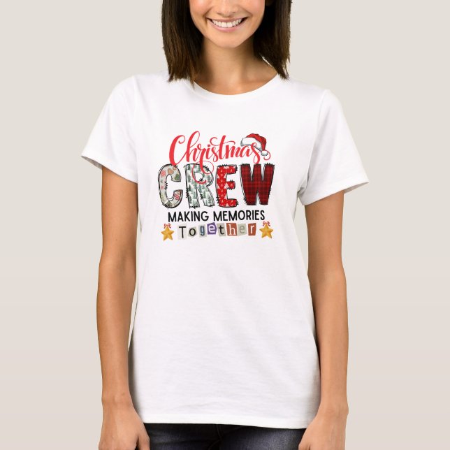 Moderne Weihnachtsfamilie Stilvolle farbenfrohe Re T-Shirt (Vorderseite)