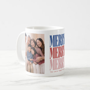 Moderne Weihnachtsfamilienfoto Kaffeetasse