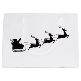 Moderne Weihnachtsfeier und Rentier Große Geschenktüte